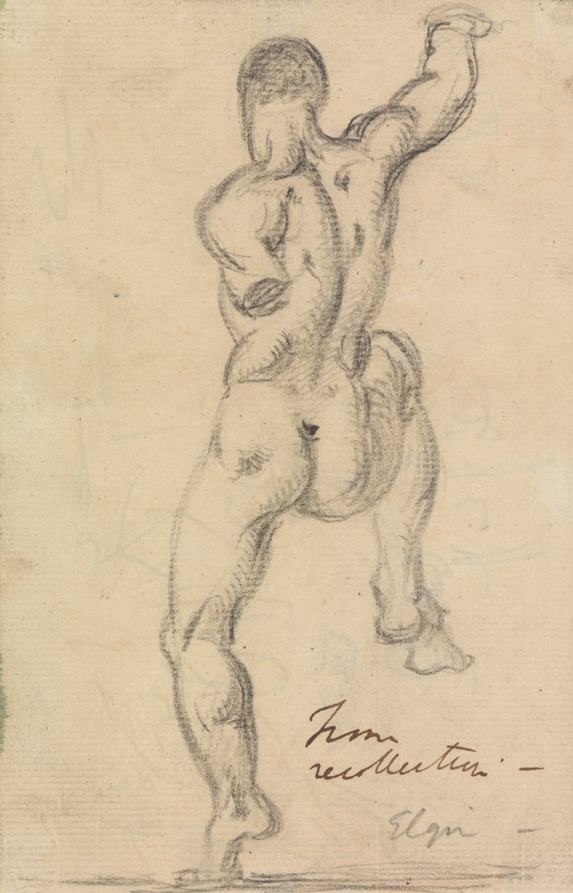 Figurstudie bagfra af en nøgen mand af Benjamin Robert Haydon