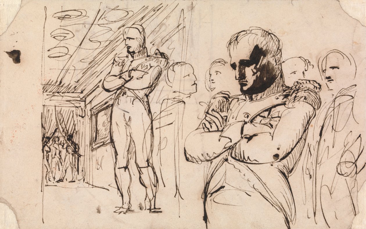 Studier af Napoleon, armene foldet, med andre figurer af Benjamin Robert Haydon