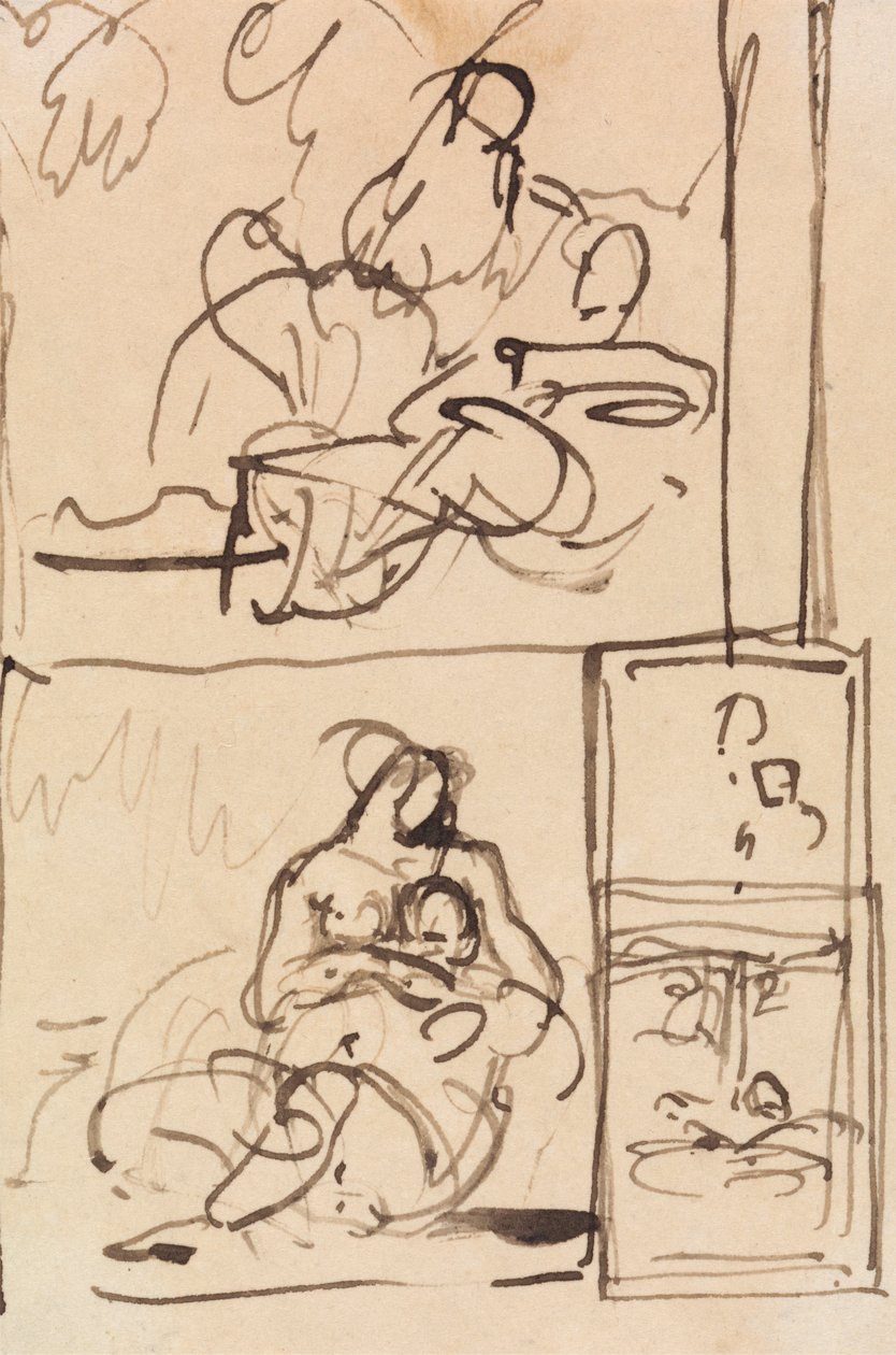Studie for siddende figurer af Benjamin Robert Haydon