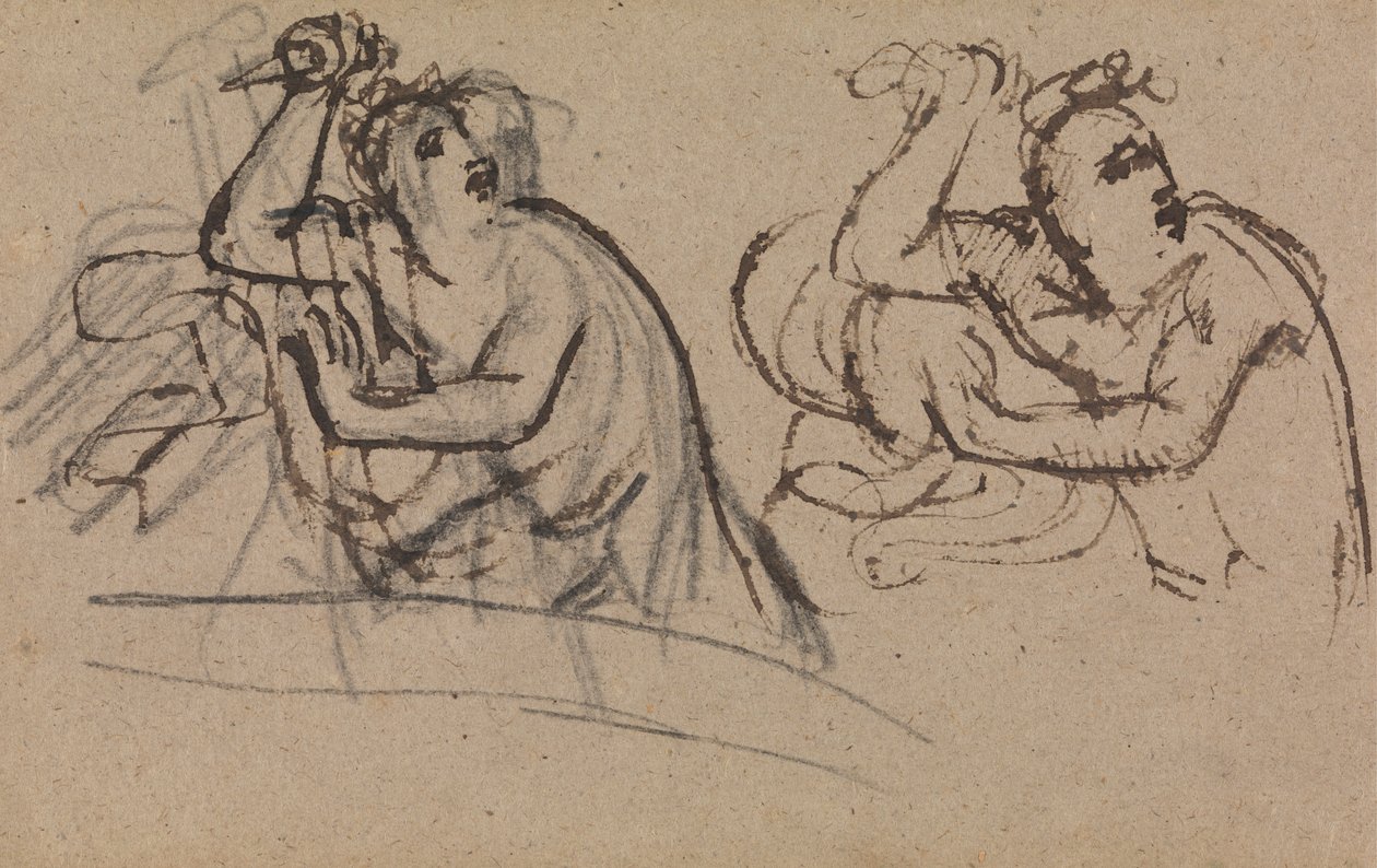 Studie af en figur, der holder en dolk af Benjamin Robert Haydon