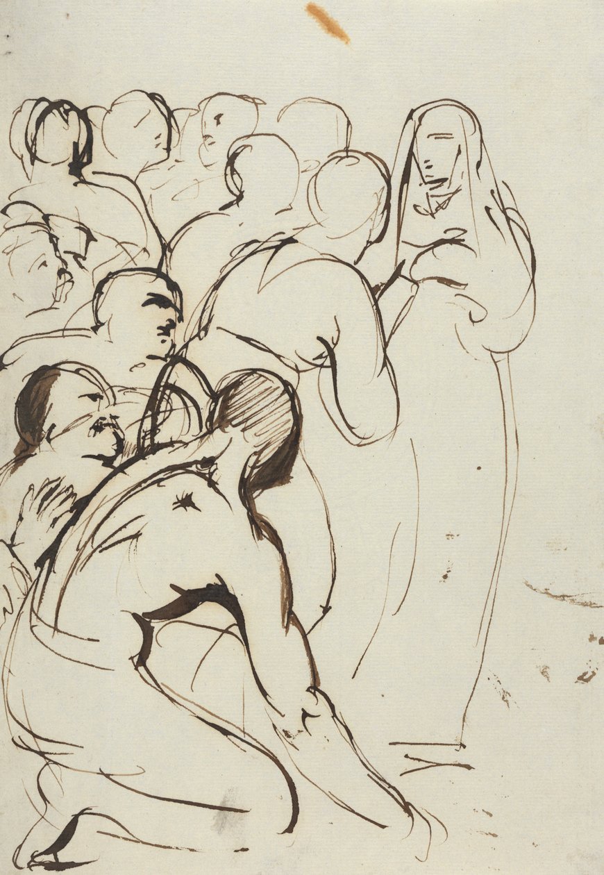 Studie af en gruppe af figurer, knælende og stående af Benjamin Robert Haydon