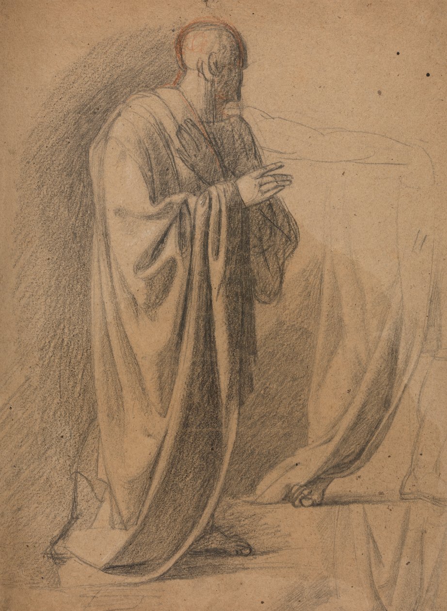 Studie af en mand i en lang kappe af Benjamin Robert Haydon