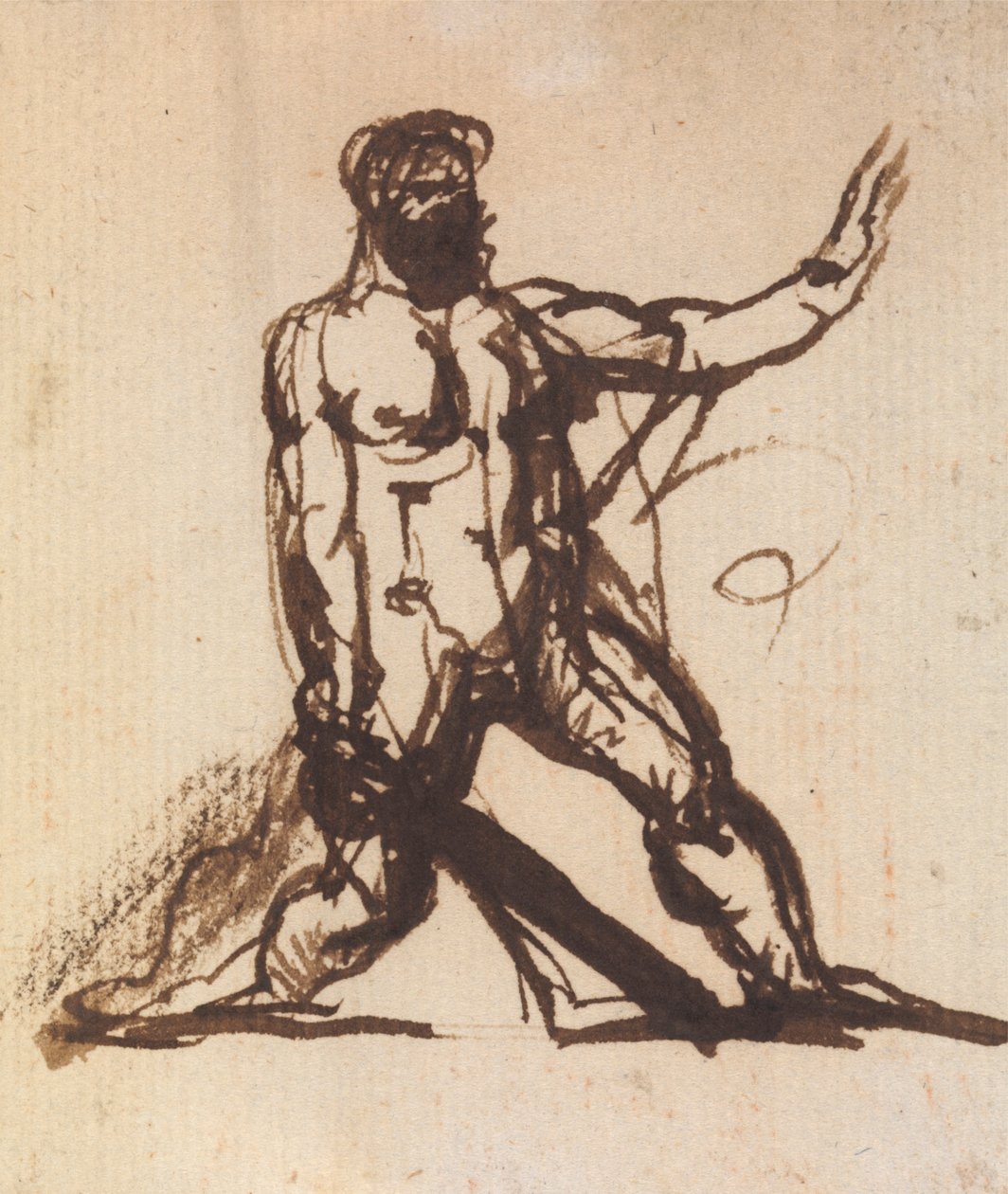 Studie af en nøgen mand af Benjamin Robert Haydon