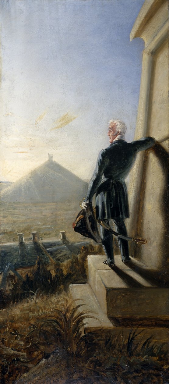Hertugen af Wellington overvejer på Field of Waterloo, ca. 1844 (olie på lærred) af Benjamin Robert Haydon