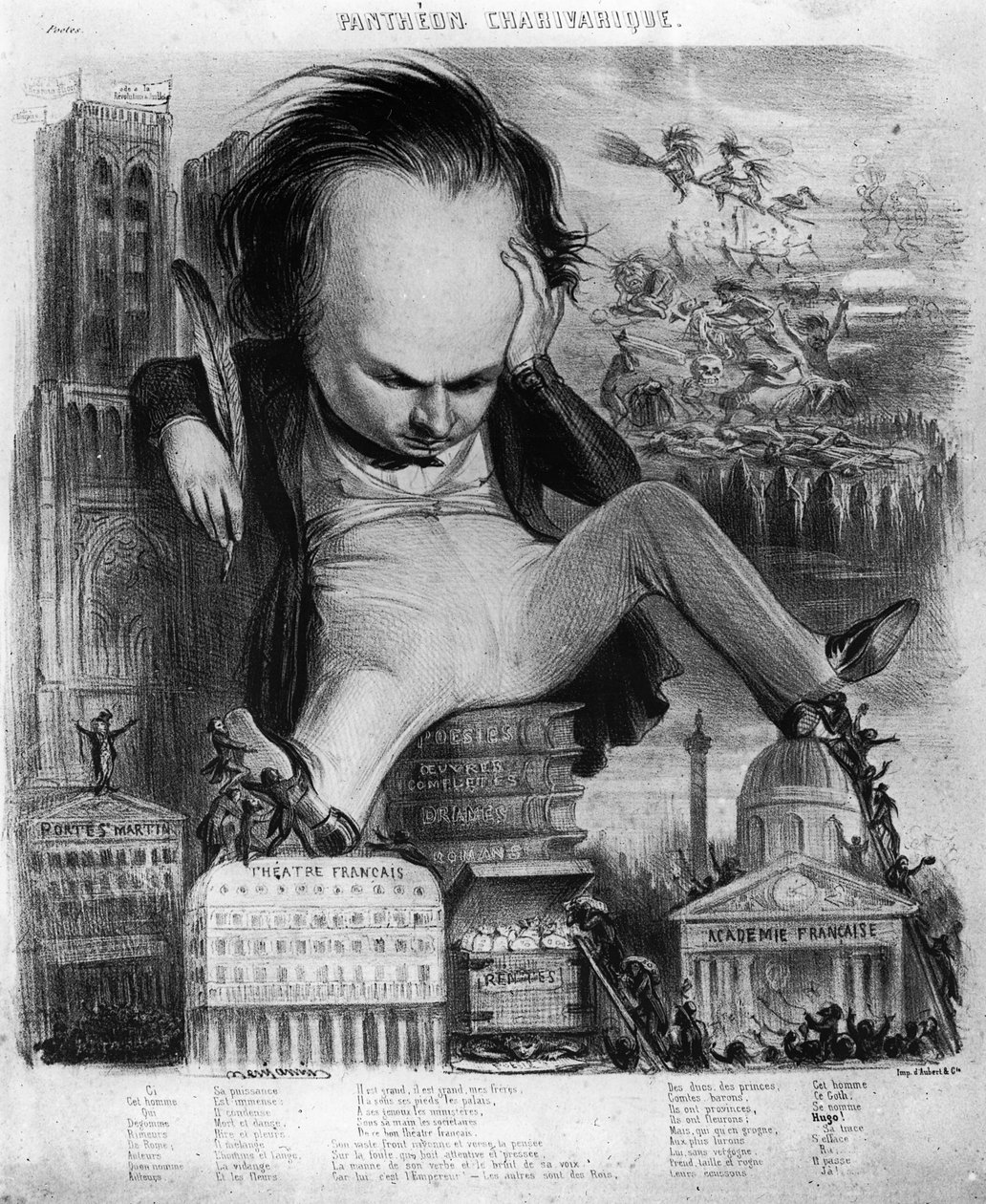 Karikatur af Victor Hugo (1802-85) fra 