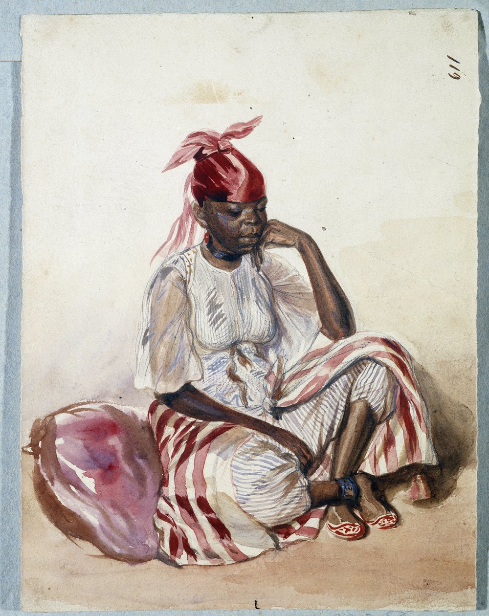 Negresse en costume (akvarel) af Benjamin Roubaud