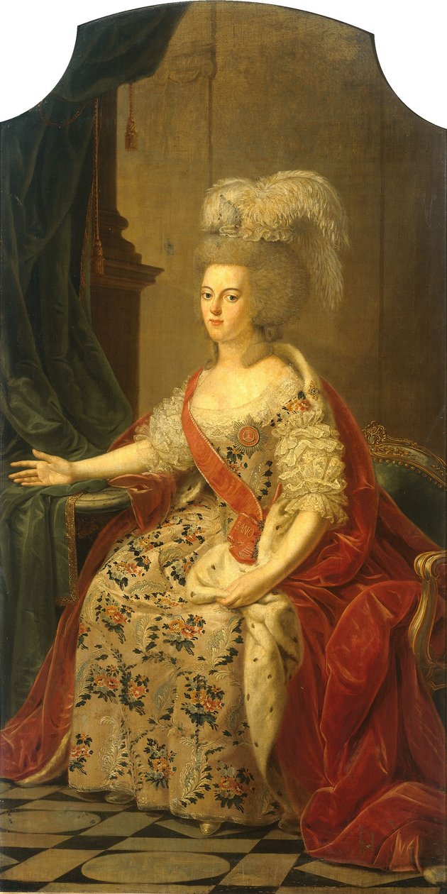 Portræt af Wilhelmina af Preussen, prinsesse af Oranien (1751-1820) af Benjamin Samuel Bolomey