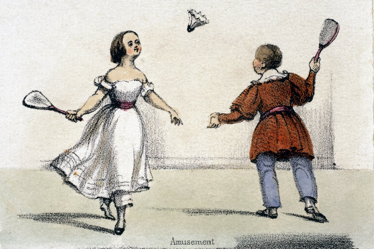 Forlystelse, fra tamhøns i grafiske illustrationer af dyr - viser deres nytteværdi for mennesket i deres beskæftigelse under livet og anvendelser efter døden, ca. 1845 af Benjamin Waterhouse Hawkins