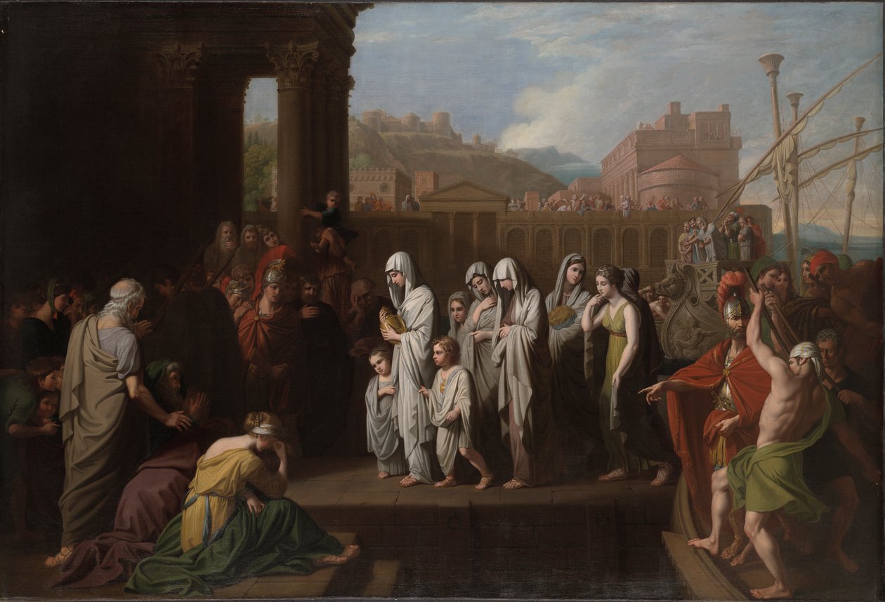 Agrippina lander ved Brundisium med Germanicus aske af Benjamin West