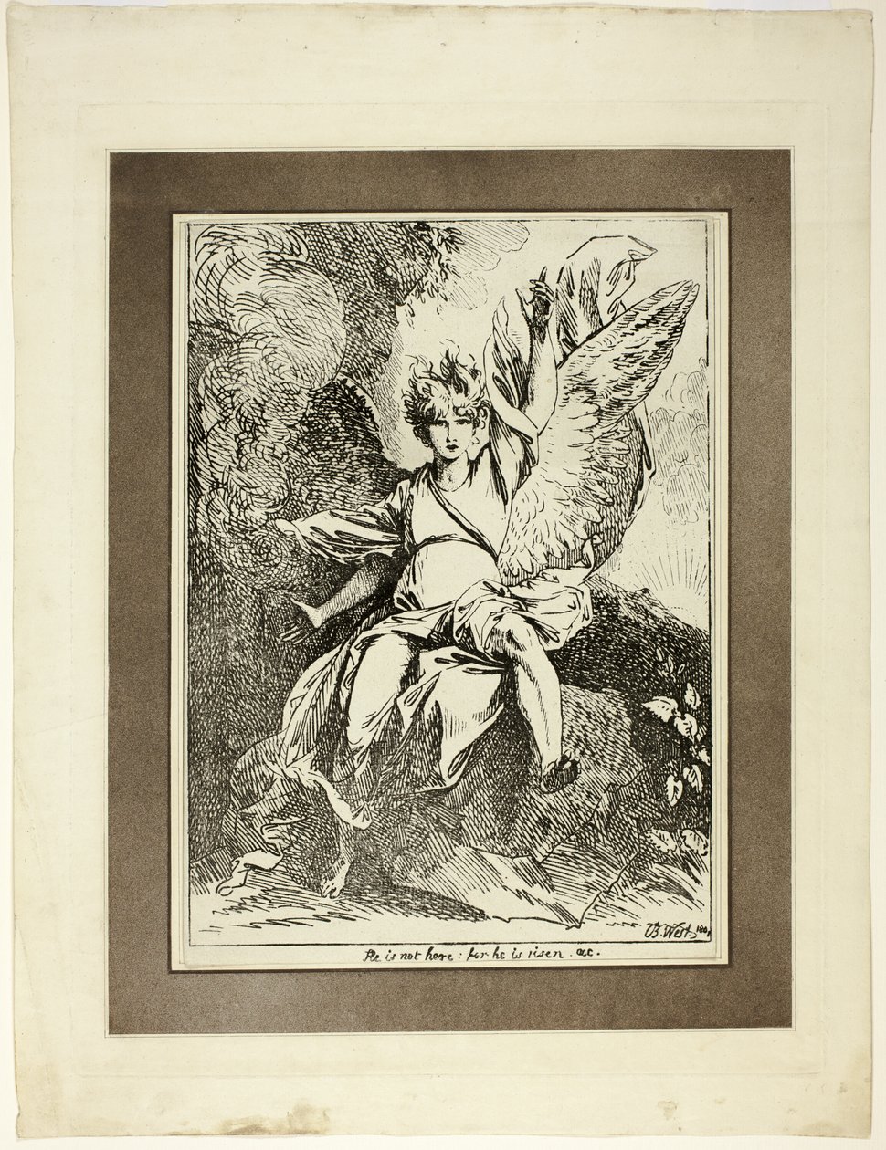 Opstandelsens engel, fra det første nummer af Specimens of Polyautography af Benjamin West