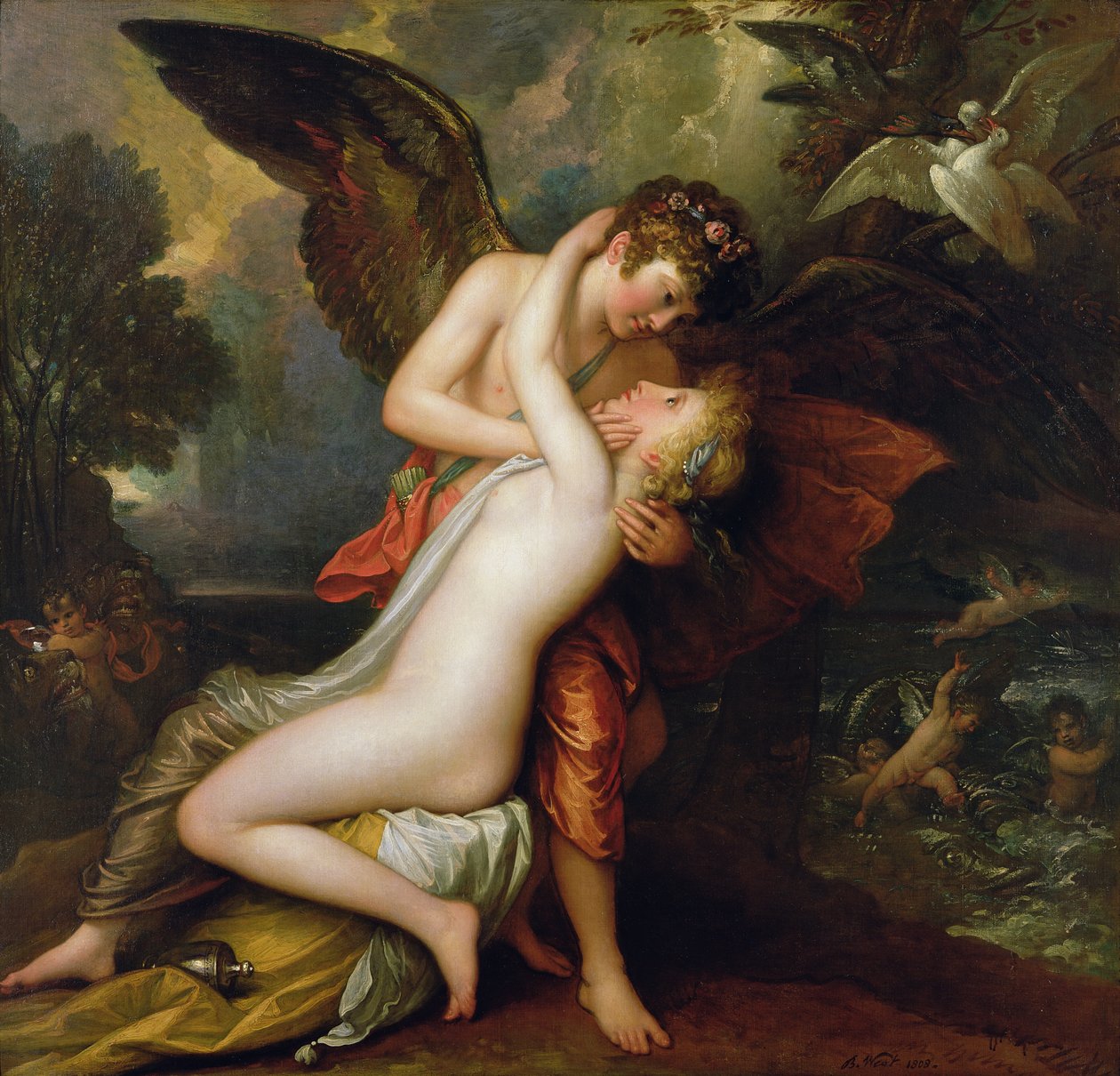 Amor og Psyche, 1808 af Benjamin West