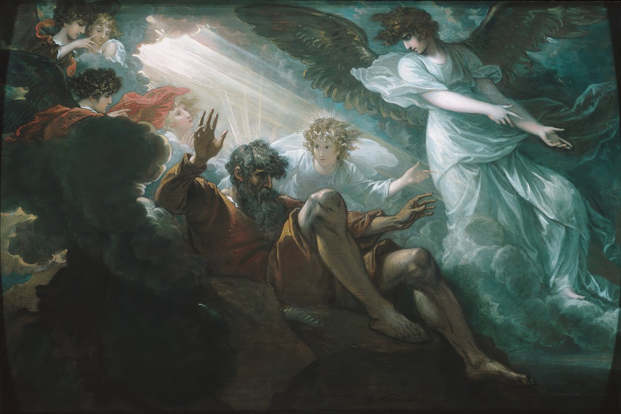 Moses viste det forjættede land, 1801. af Benjamin West