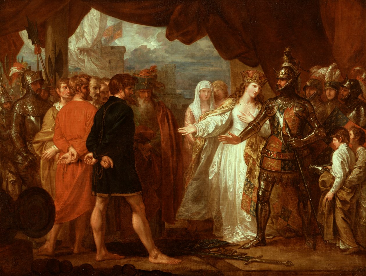 Dronning Philippa går i forbøn for borgerne i Calais, 1788 af Benjamin West