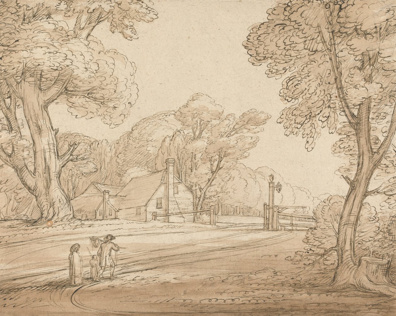 Vejscene i Windsor Forest af Benjamin West