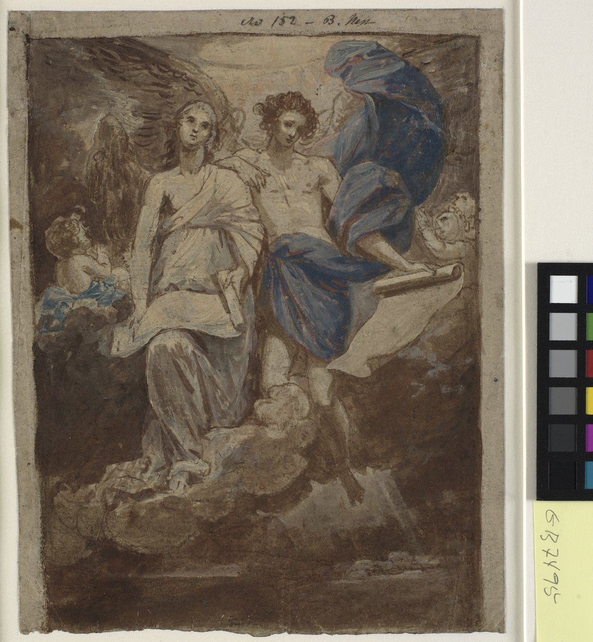 Studie til et maleri af Englene, der viser sig for hyrderne, 1774 af Benjamin West