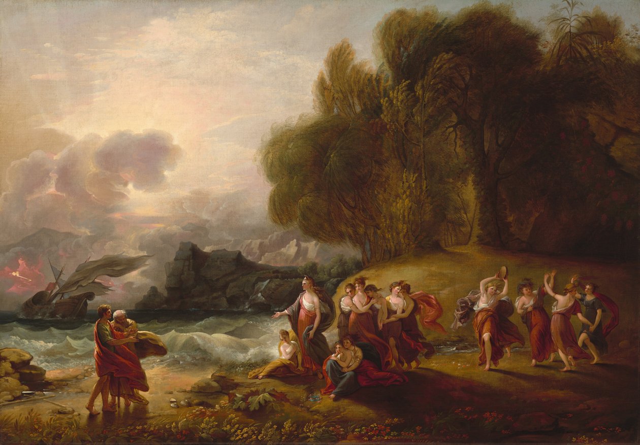 Telemachus og Calypso, ca. 1809. af Benjamin West