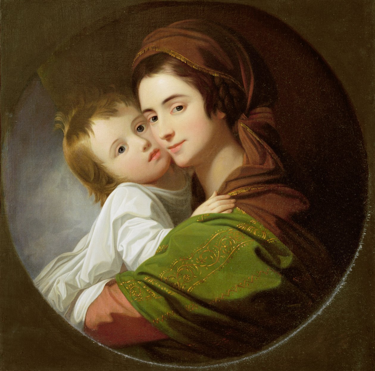 Kunstnerens hustru, Elizabeth, og deres søn Raphael, ca. 1773 (olie på lærred) af Benjamin West