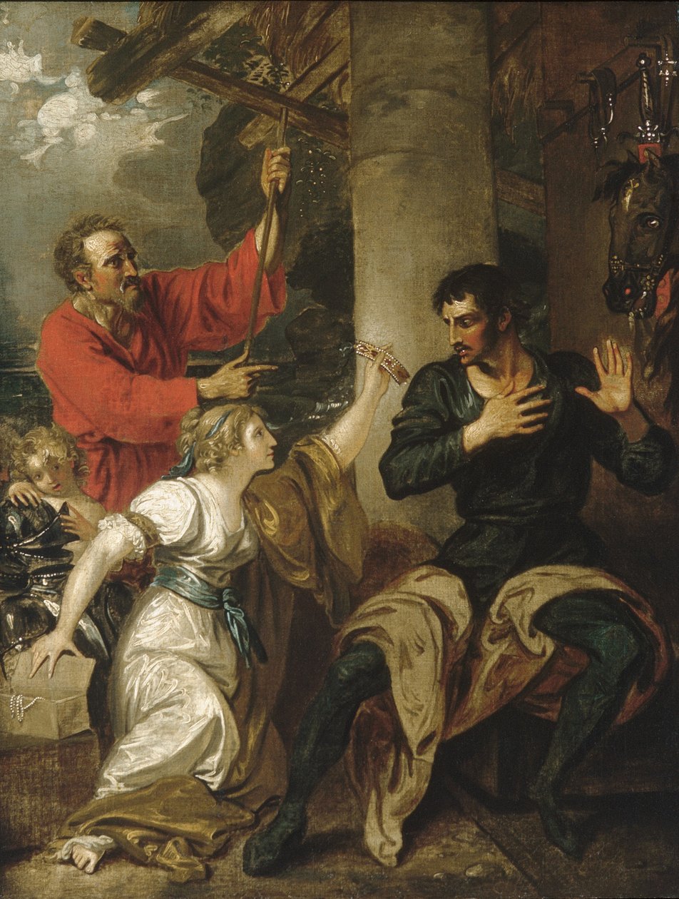 Jomfruen og Orlando af Benjamin West