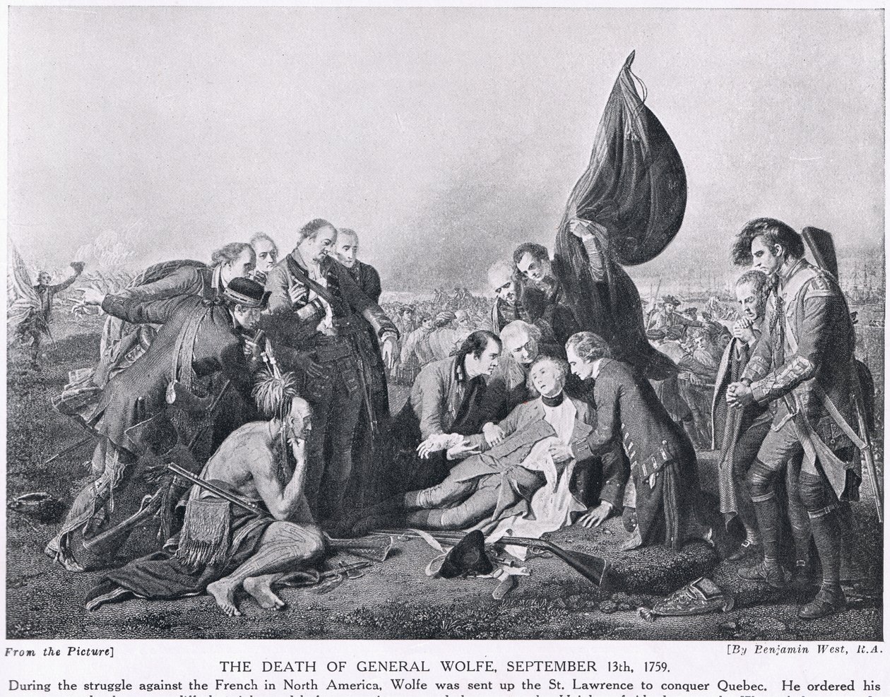 The Death of General Wolfe, 13. september 1759, illustration fra 