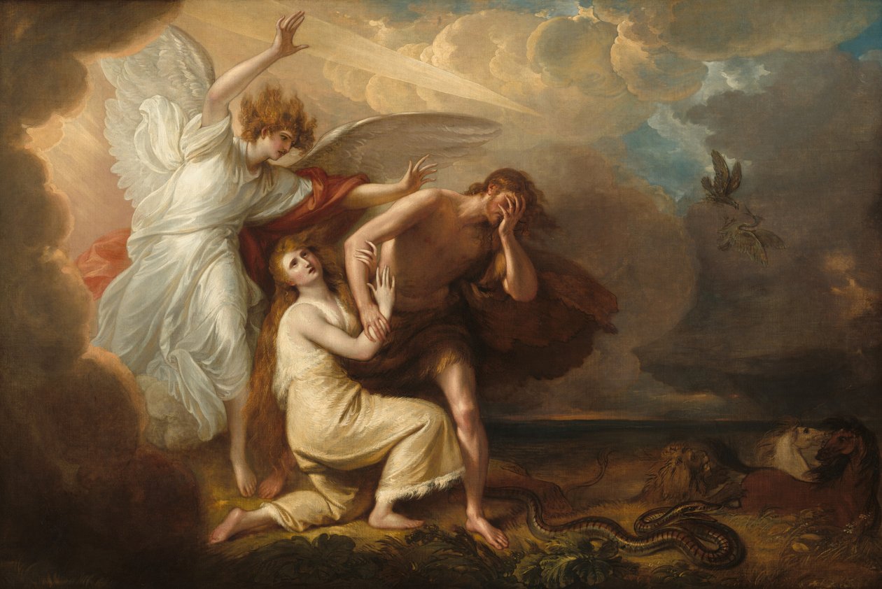 Uddrivelsen af Adam og Eva fra Paradis af Benjamin West