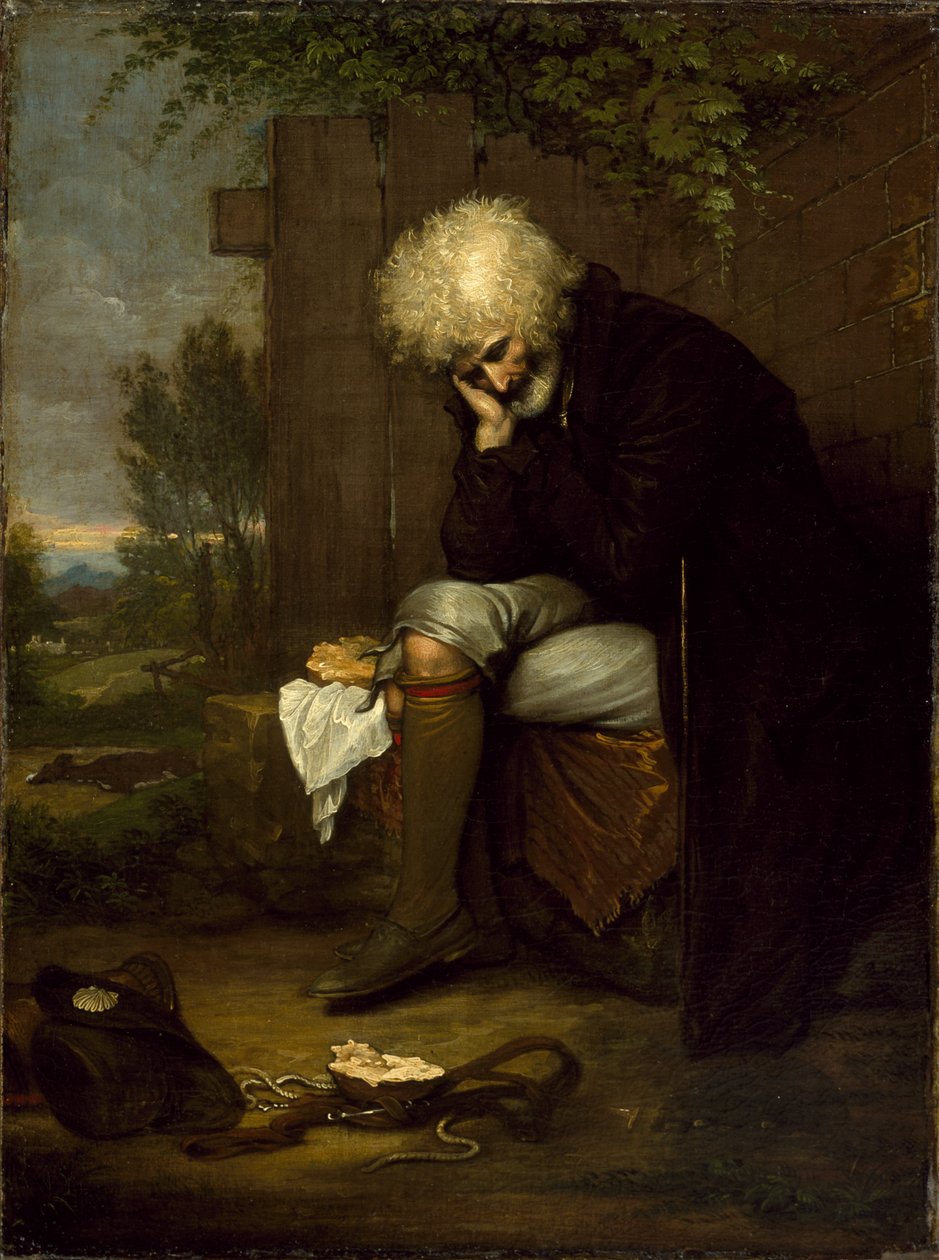 Pilgrimmen sørger over sin døde røv, c.1775 af Benjamin West