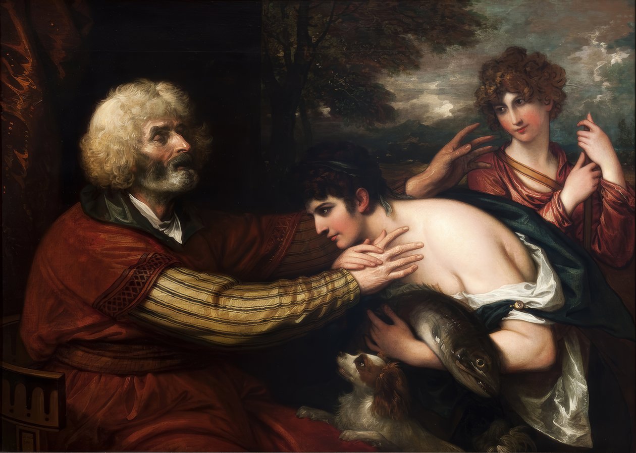 Tobias helbreder sin fars blindhed af Benjamin West