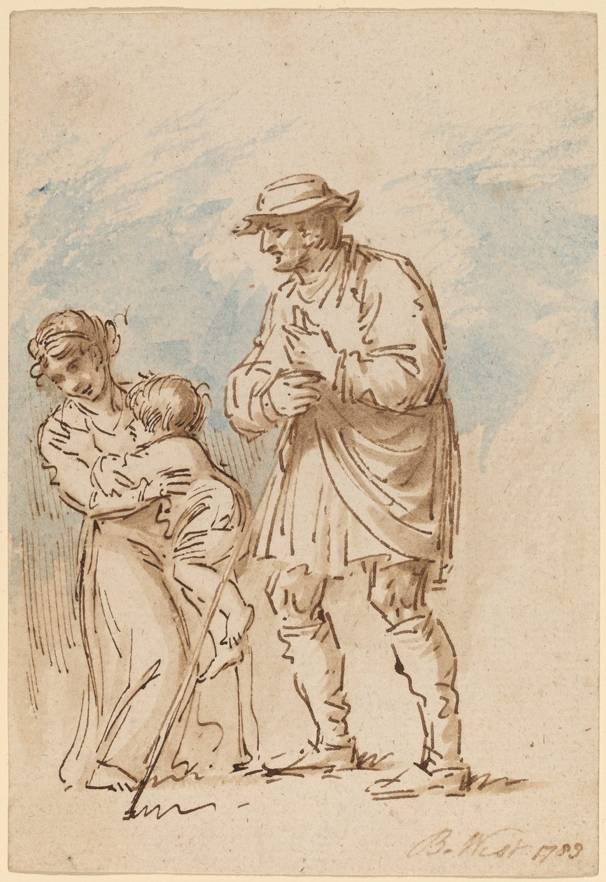 Vagabond Family [recto] af Benjamin West