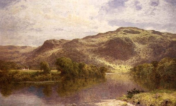 En stille dam ved floden Conway, Churchpool, nedenfor Bettwys-y-Coed af Benjamin Williams Leader