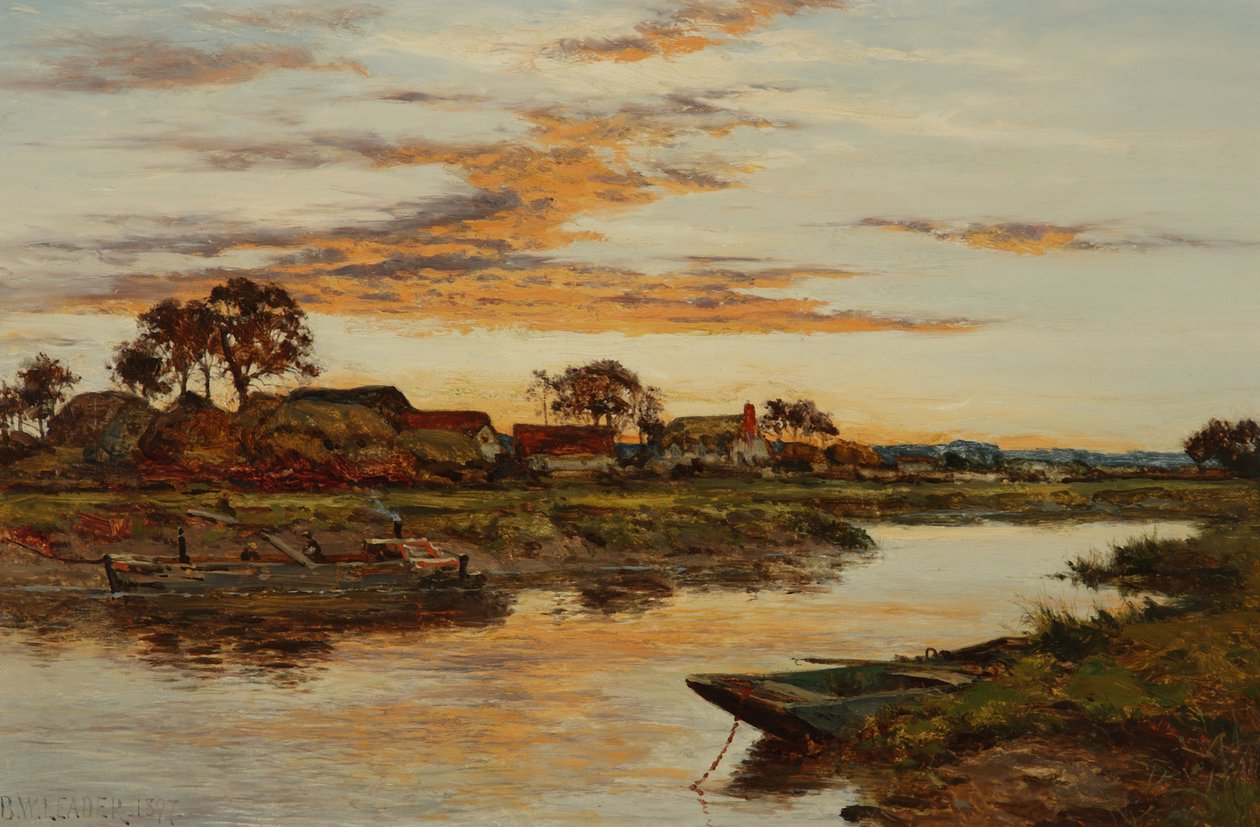 Aften på Severn, 1897 af Benjamin Williams Leader
