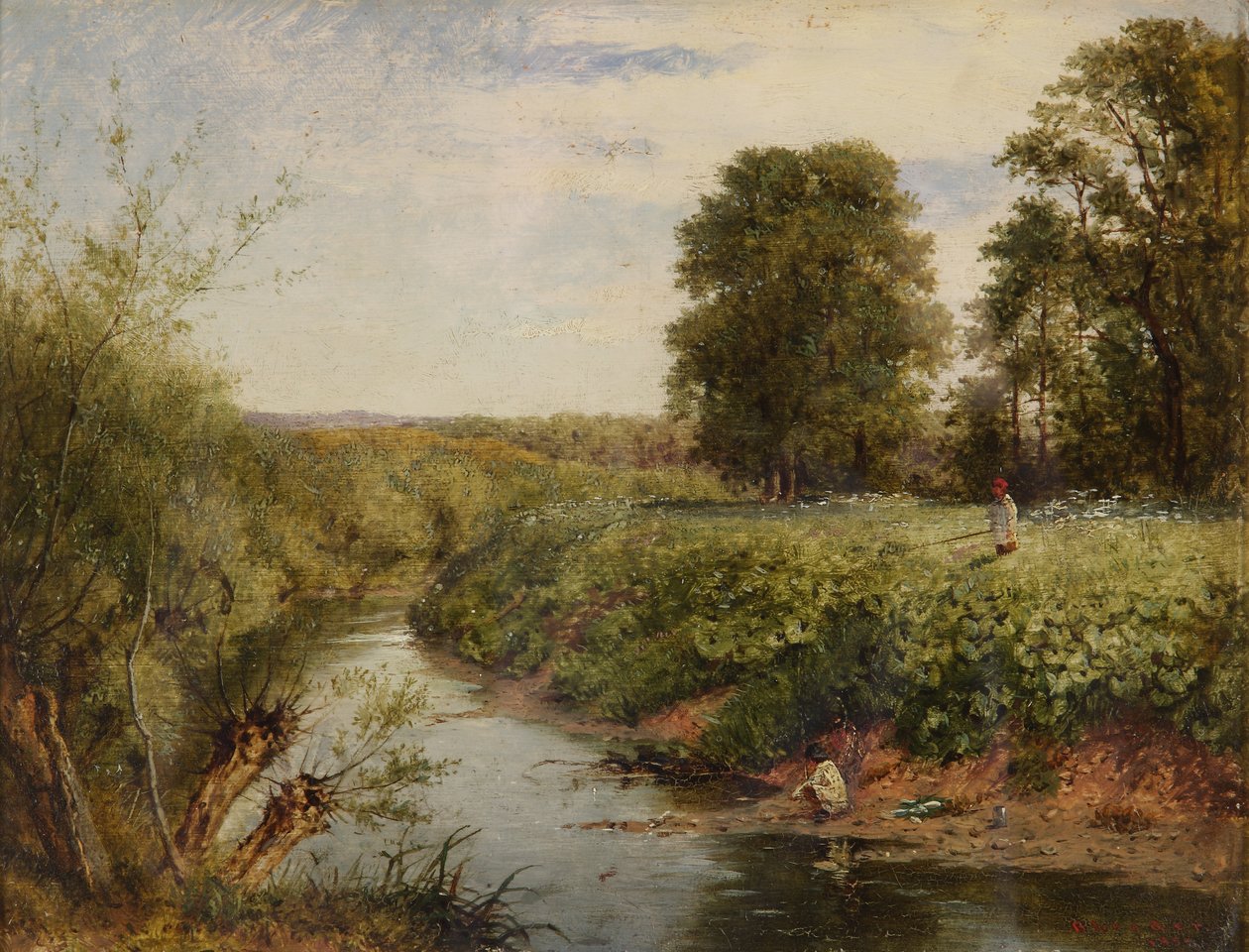 På Teme i Worcester, 1855 af Benjamin Williams Leader