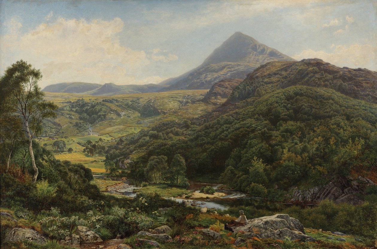 Stille dal blandt de walisiske bakker, 1860 af Benjamin Williams Leader