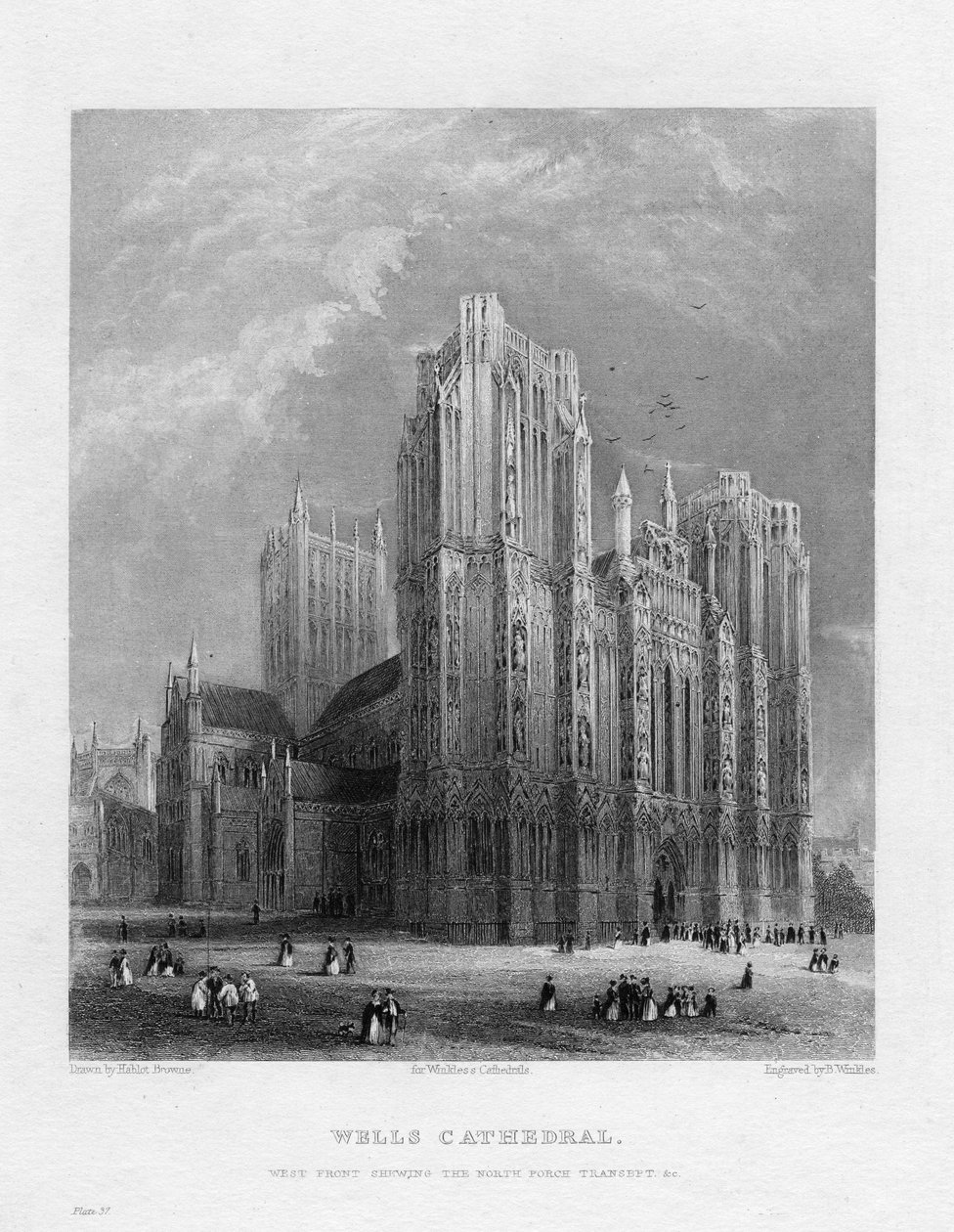 Wells Cathedral, Somerset, c1860 af Benjamin Winkles