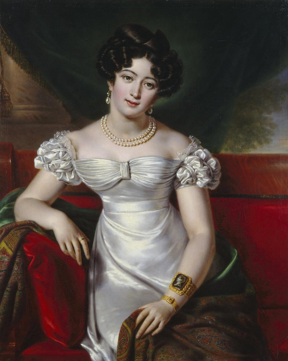 Portræt af grevinde Julia Samoilova, ca 1825 af Benois Charles Mitoire