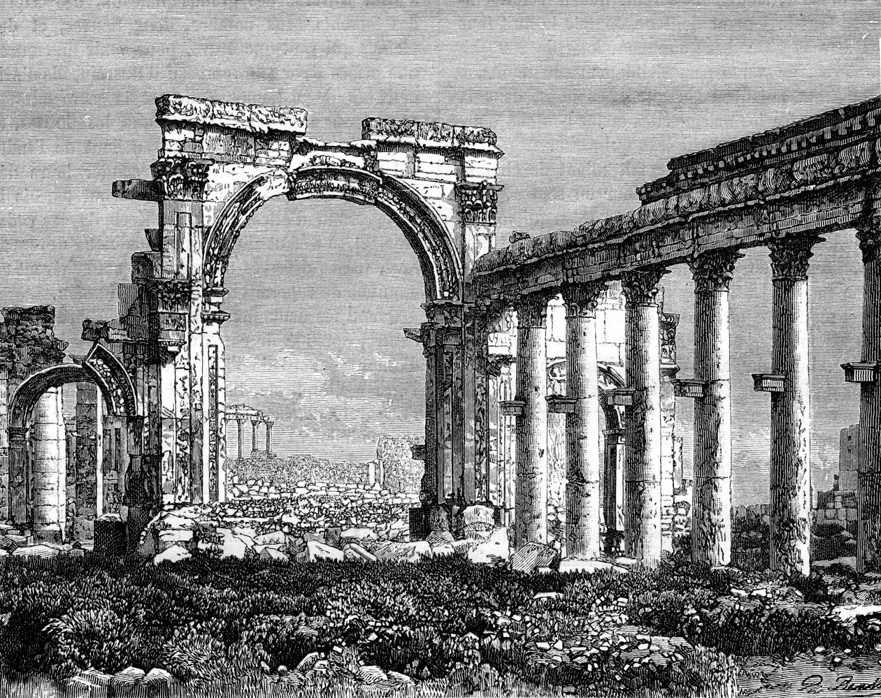Ruinerne af Palmyra, Syrien, 1800-tallet af Benoist