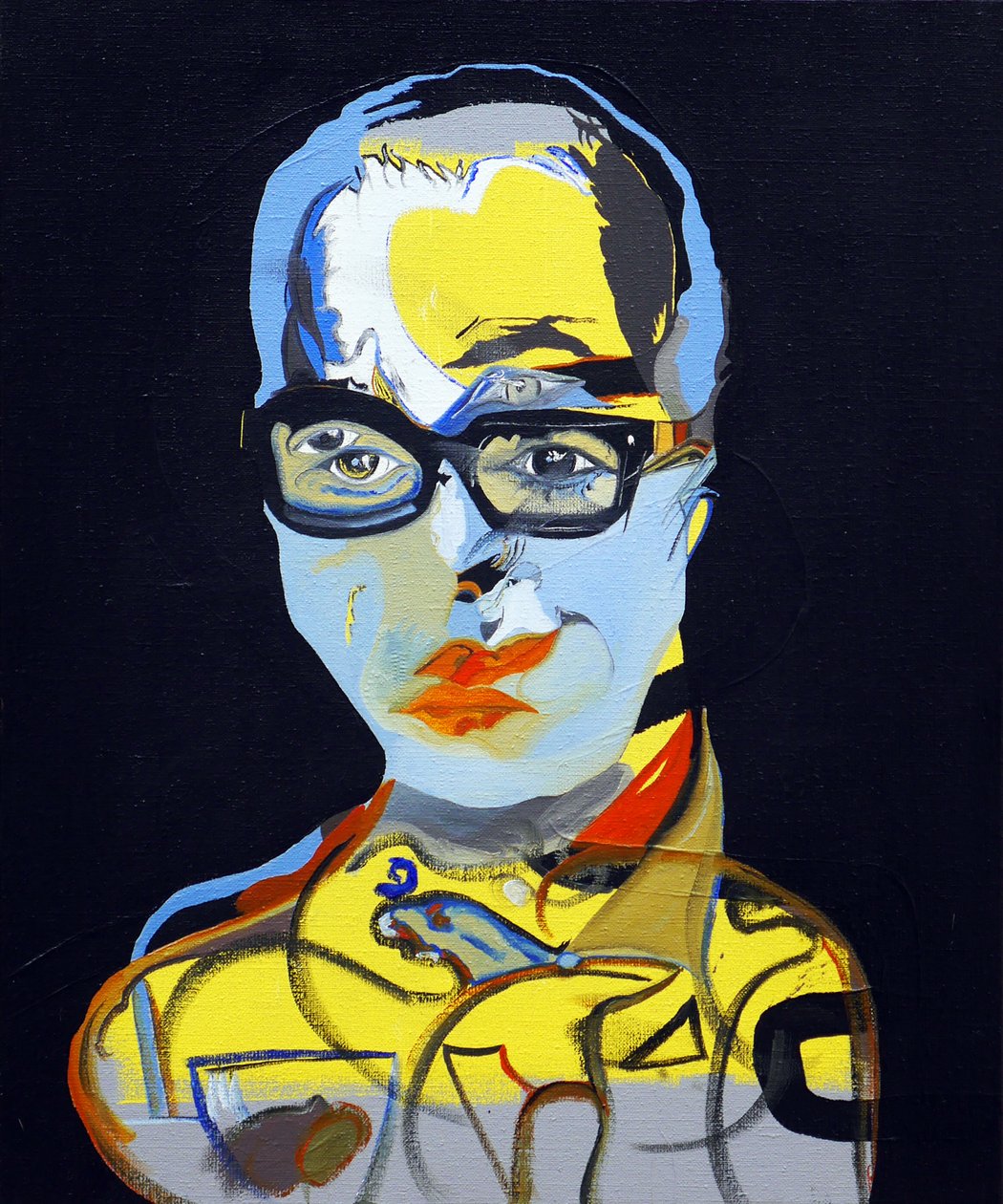 50 store forfattere i historien: Bret Easton Ellis, 2015 (olie og akryl på lærred) af Benoit Erwann Boucherot
