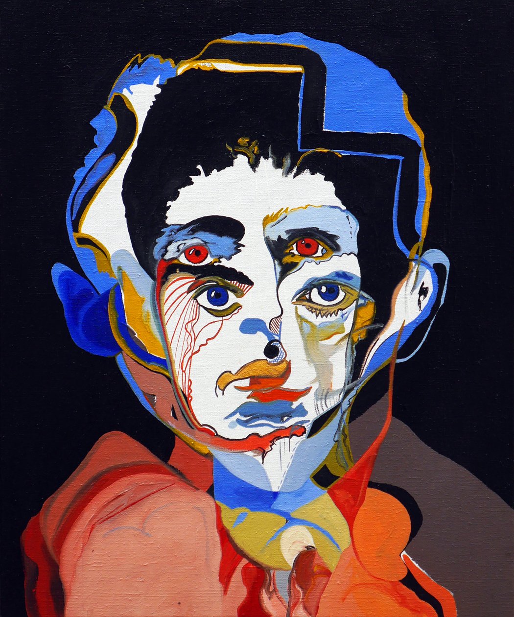 50 store forfattere i historien: Franz Kafka, 2015 (olie og akryl på lærred) af Benoit Erwann Boucherot