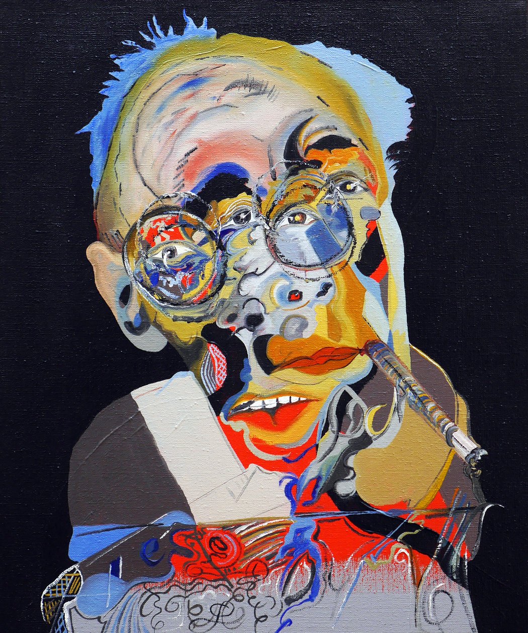 50 store forfattere i historien: Henry Miller, 2015 (olie og akryl på lærred) af Benoit Erwann Boucherot