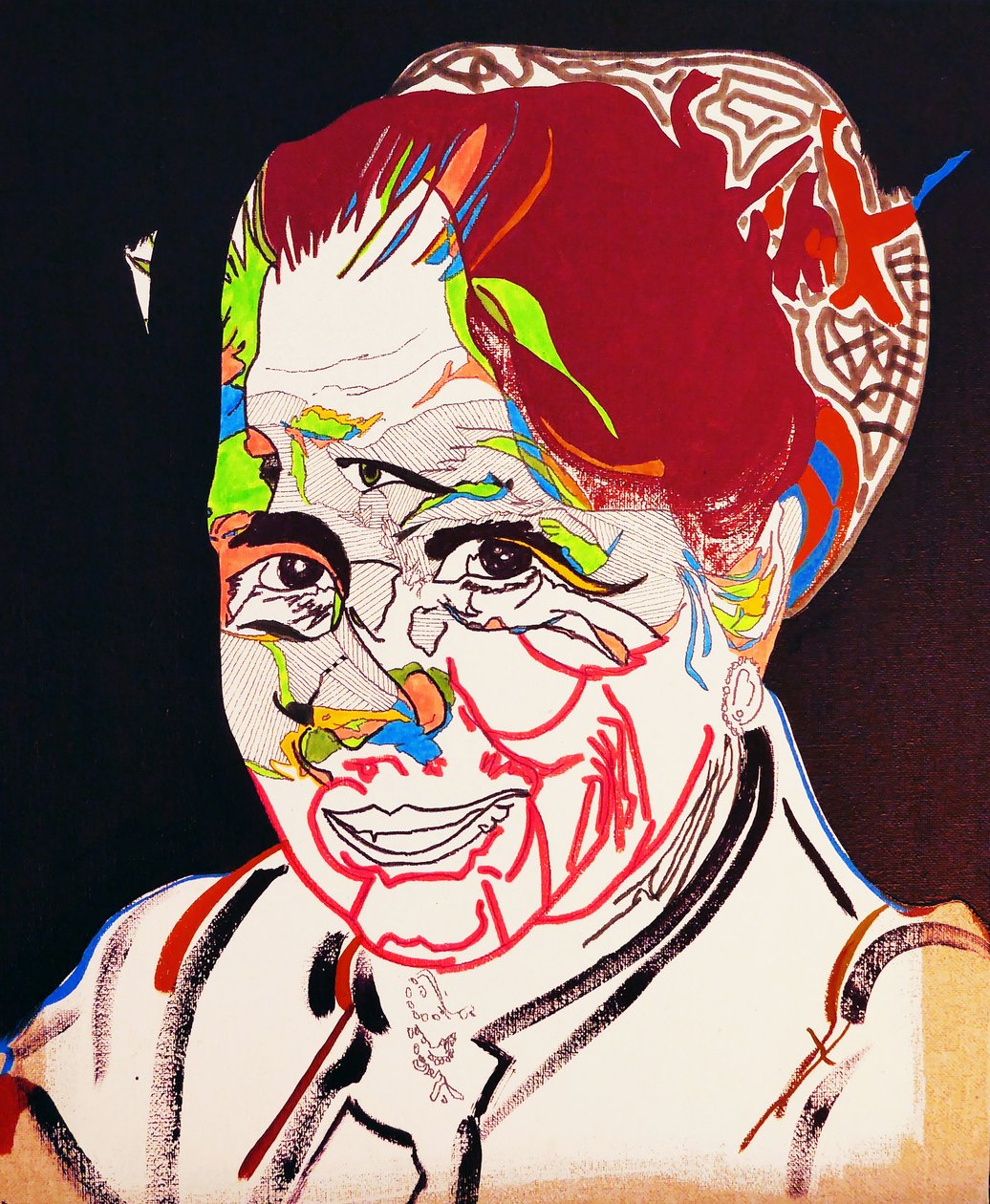 50 store forfattere i historien: Marguerite Yourcenar, 2015 (olie og akryl på lærred) af Benoit Erwann Boucherot