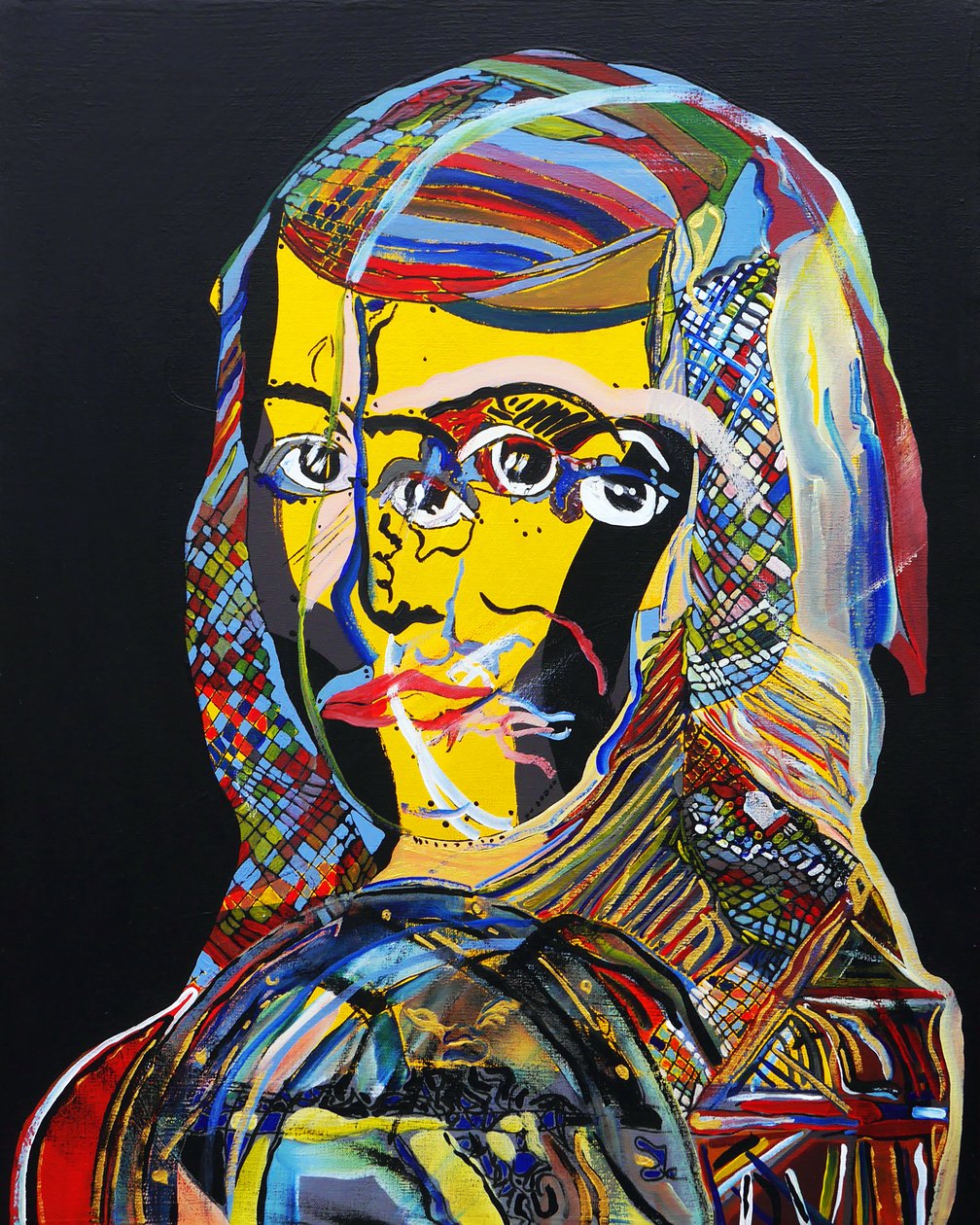 50 store forfattere i historien: Sor Juana Ines de la Cruz, 2015 (olie og akryl på lærred) af Benoit Erwann Boucherot