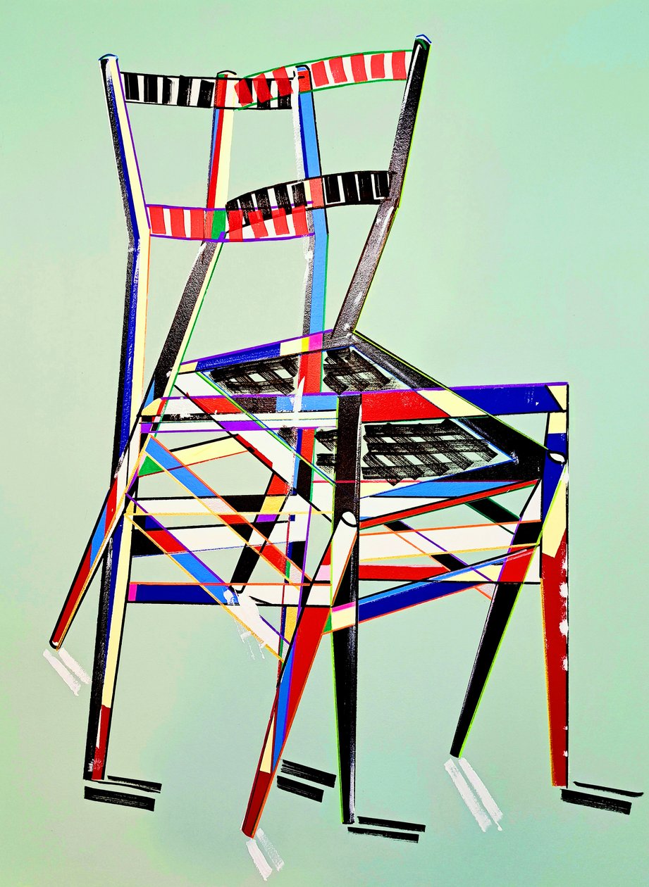 Chaise - superleggera, efter Gio Ponti, 2016 (olie på hørlærred) af Benoit Erwann Boucherot