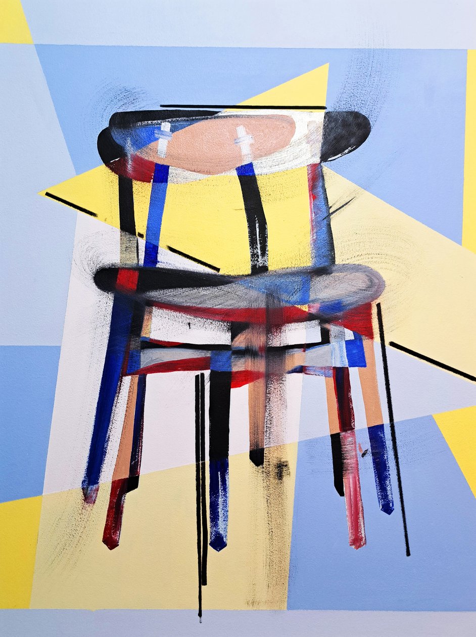 Chaise hCh33, efter Hans J. Wegner, 2016 (olie på hørlærred) af Benoit Erwann Boucherot