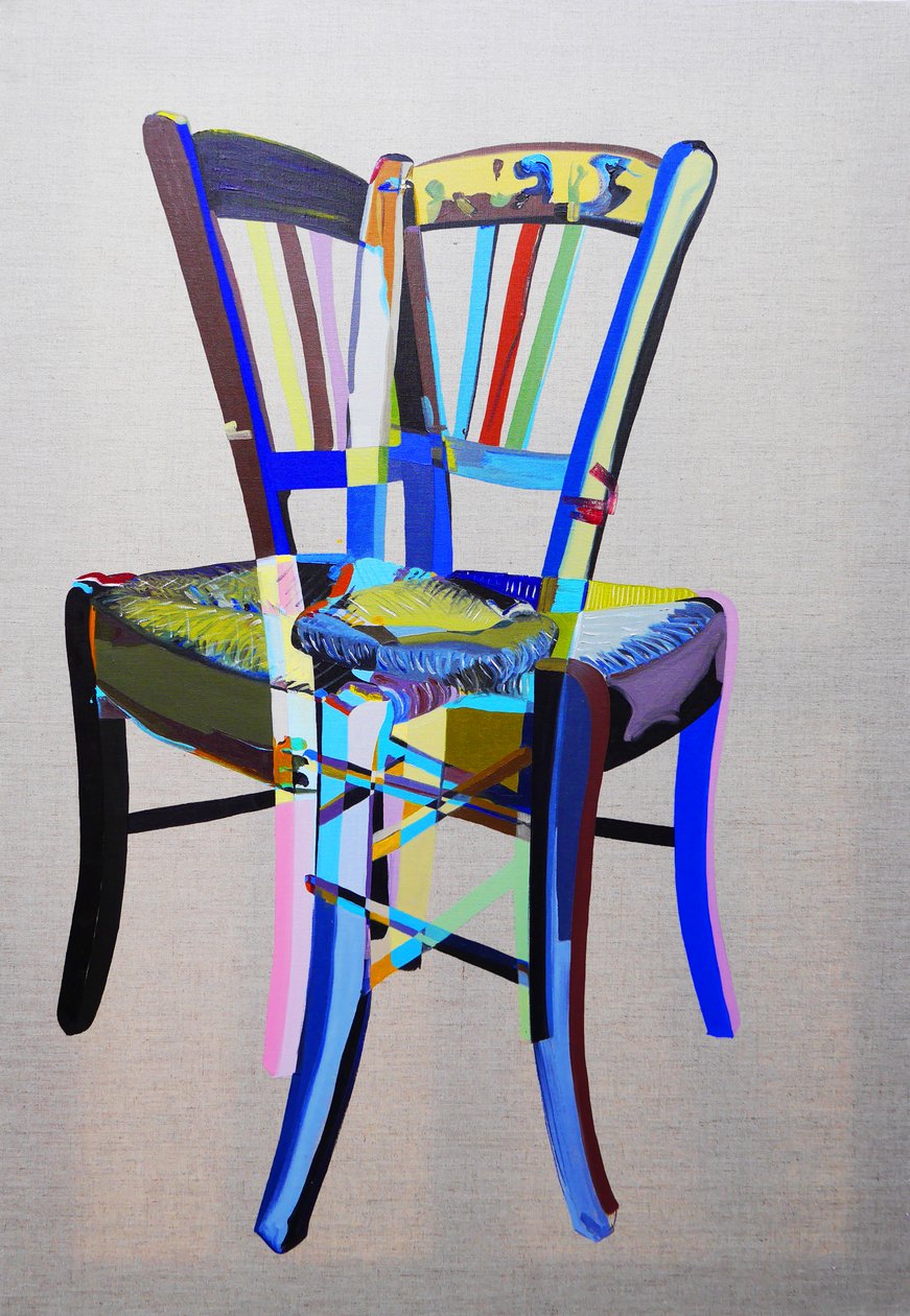Chaise manifeste 1, 2023 (olie og akryl på blandet lærred) af Benoit Erwann Boucherot