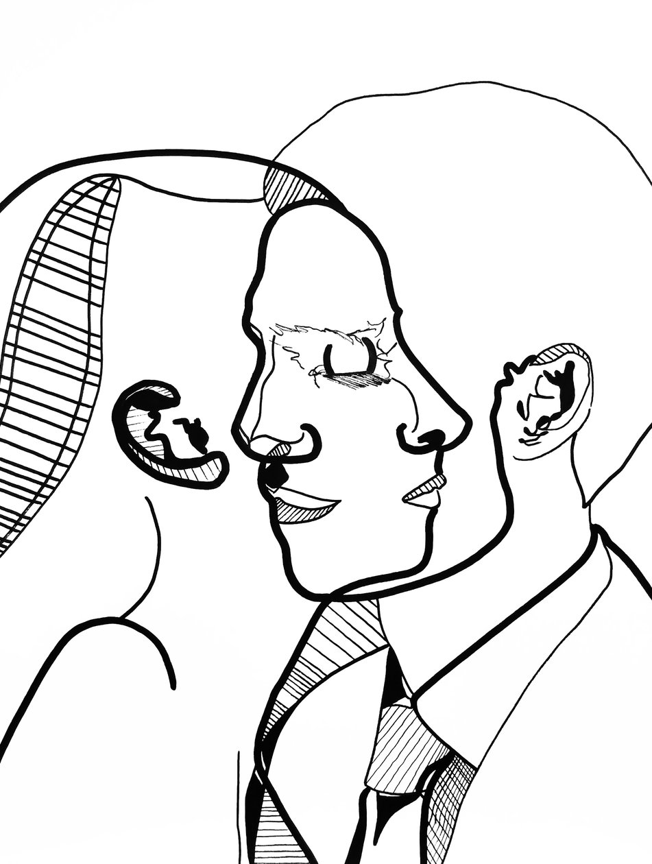 Entre-deux 3, 2022 (akryl på papir) af Benoit Erwann Boucherot