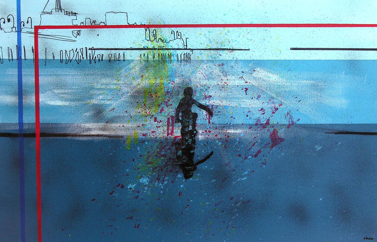 No Bollywood at Hollywood, 2003 (olie på lærred) af Benoit Erwann Boucherot