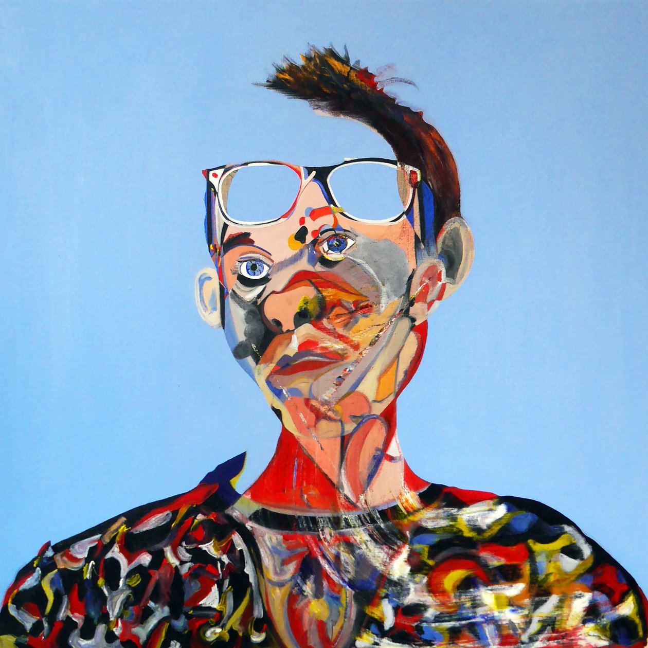Surautoportrait bleu, 2016 (olie på lærred) af Benoit Erwann Boucherot
