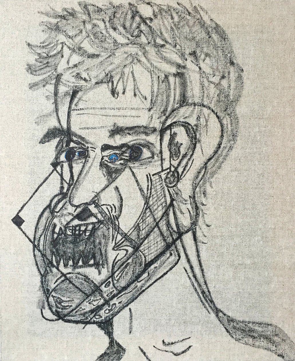 Surautoportrait main levée, 2017 (olie på lærred) af Benoit Erwann Boucherot