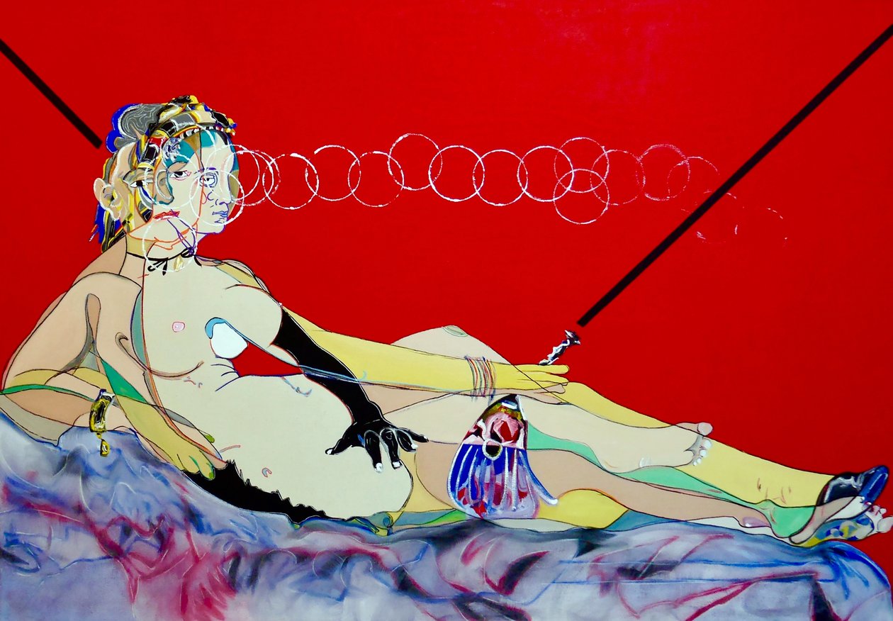 Surpeinture : Ingres  Manet, 2022 (olie og akryl på lærred) af Benoit Erwann Boucherot