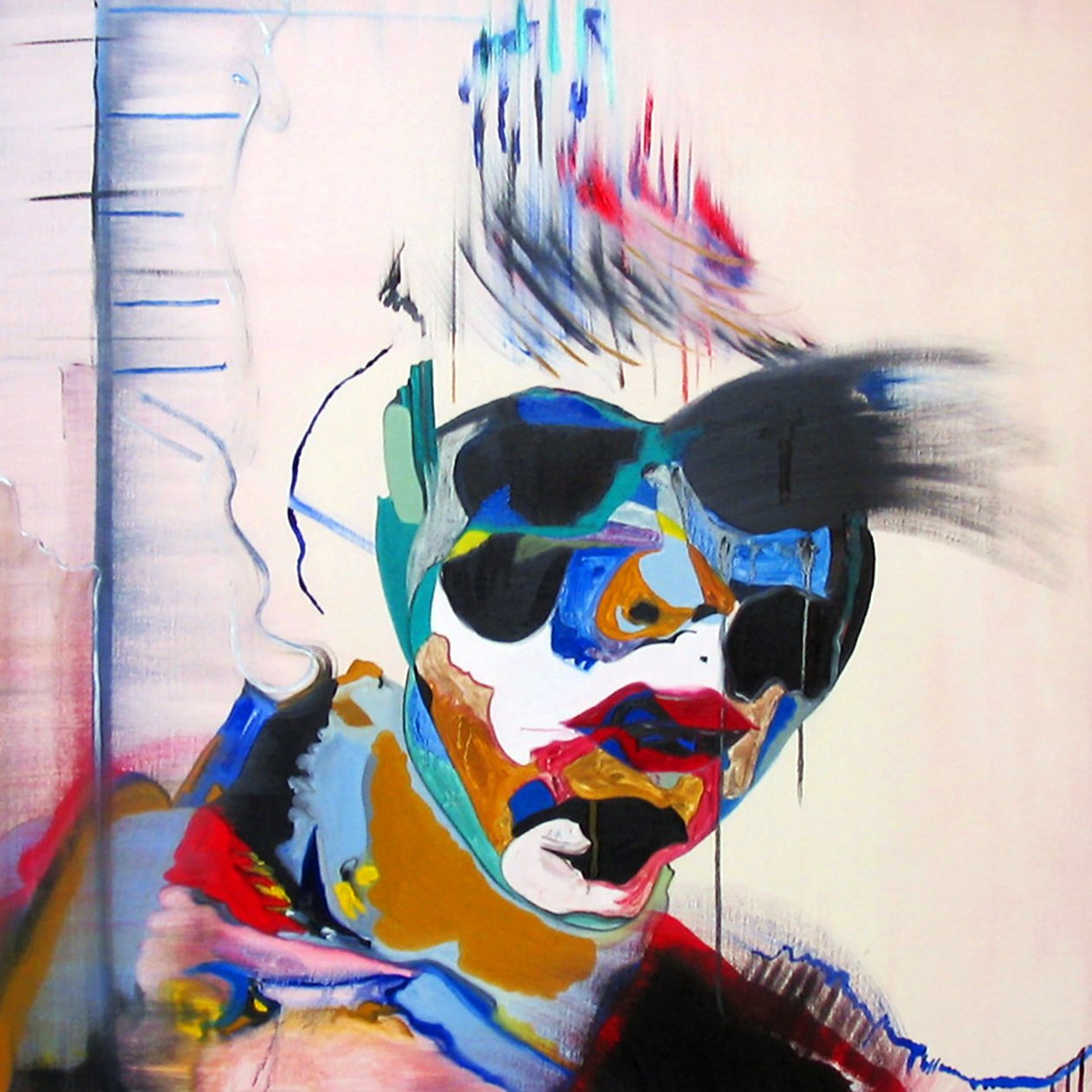 Surportrait: Studie af et ansigt i et landskab, 2005 (olie på lærred) af Benoit Erwann Boucherot