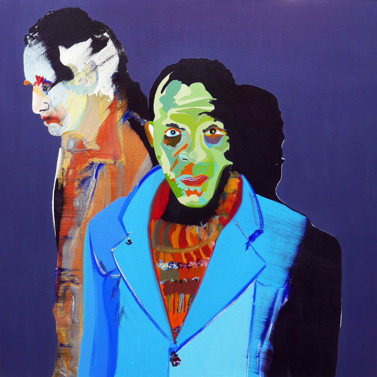 Surportrait: Three migrants  Sébastien, 2020 (olie på lærred) af Benoit Erwann Boucherot