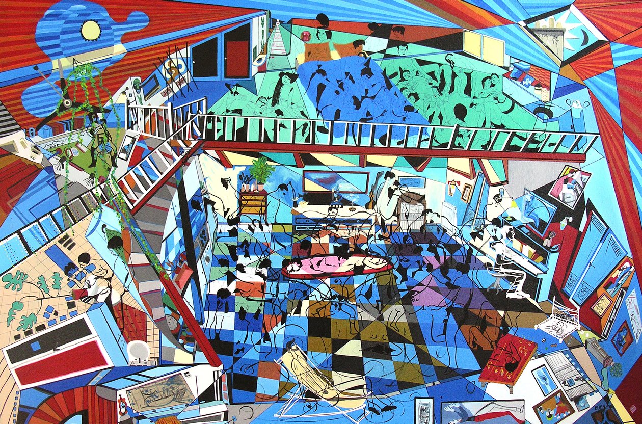 The invaders, 2000 (olie og akryl på lærred) af Benoit Erwann Boucherot